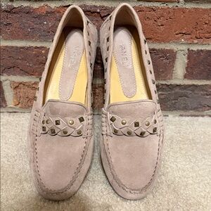 Women's Taupe Suede VANELI Studded Loafers